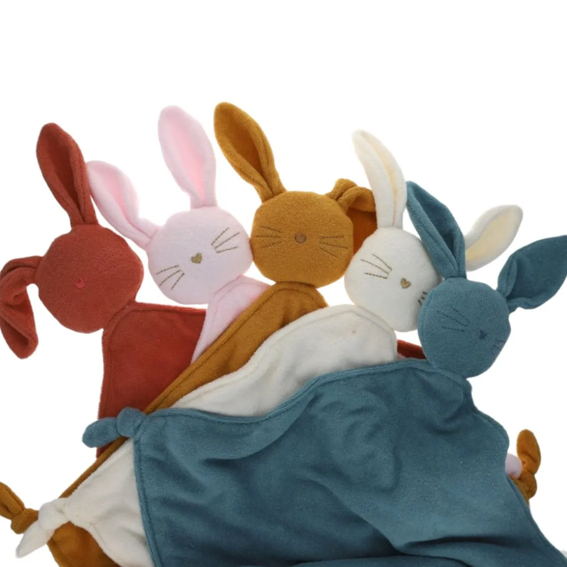 Doudou lapin éponge bleu