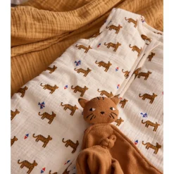 Doudou tigre éponge marron -Tigre du Bengale