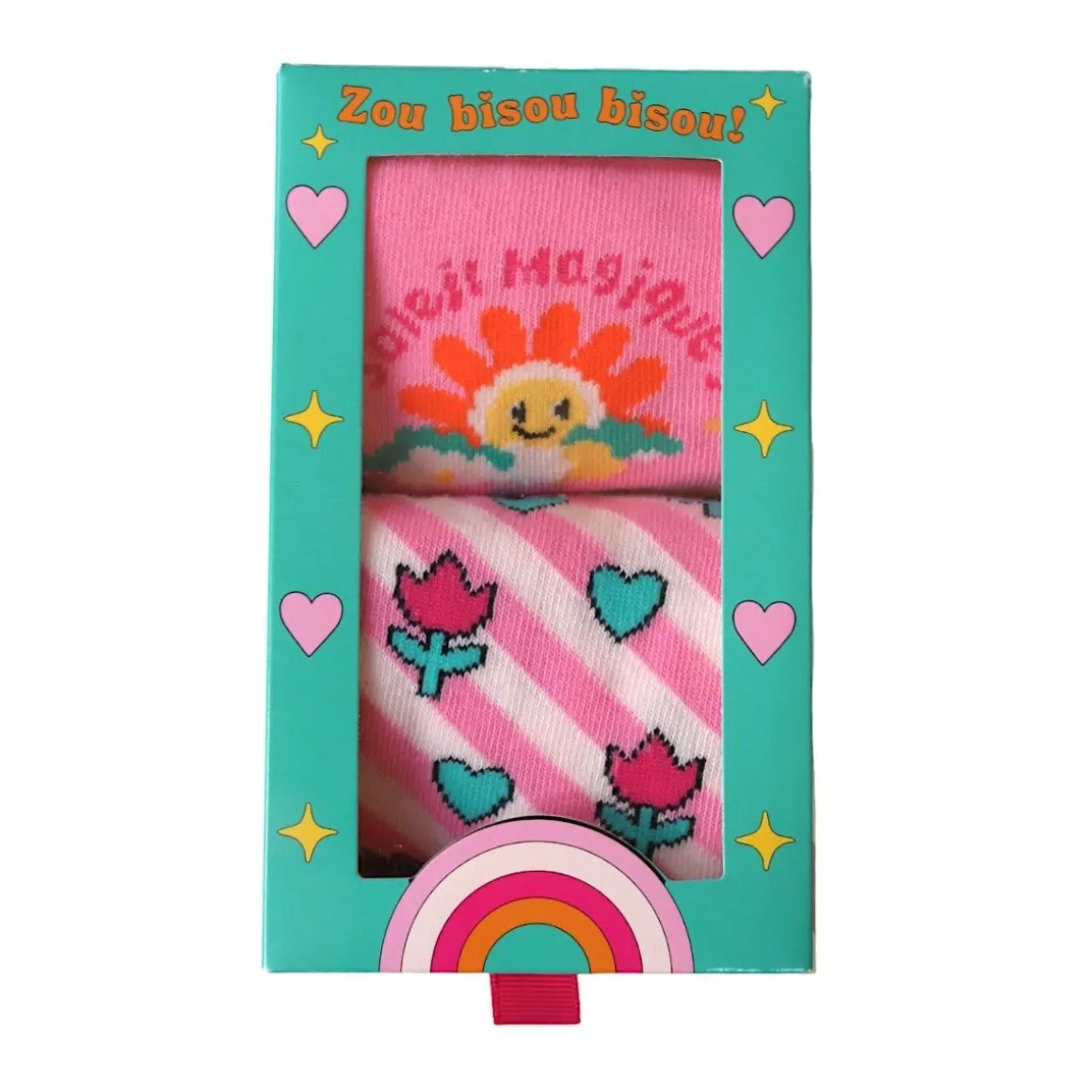 Duo lot chaussettes adulte enfant - Zou Bisou Bisou !
