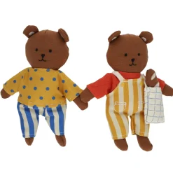 Duo petites poupées en tissu ours - Petit déj