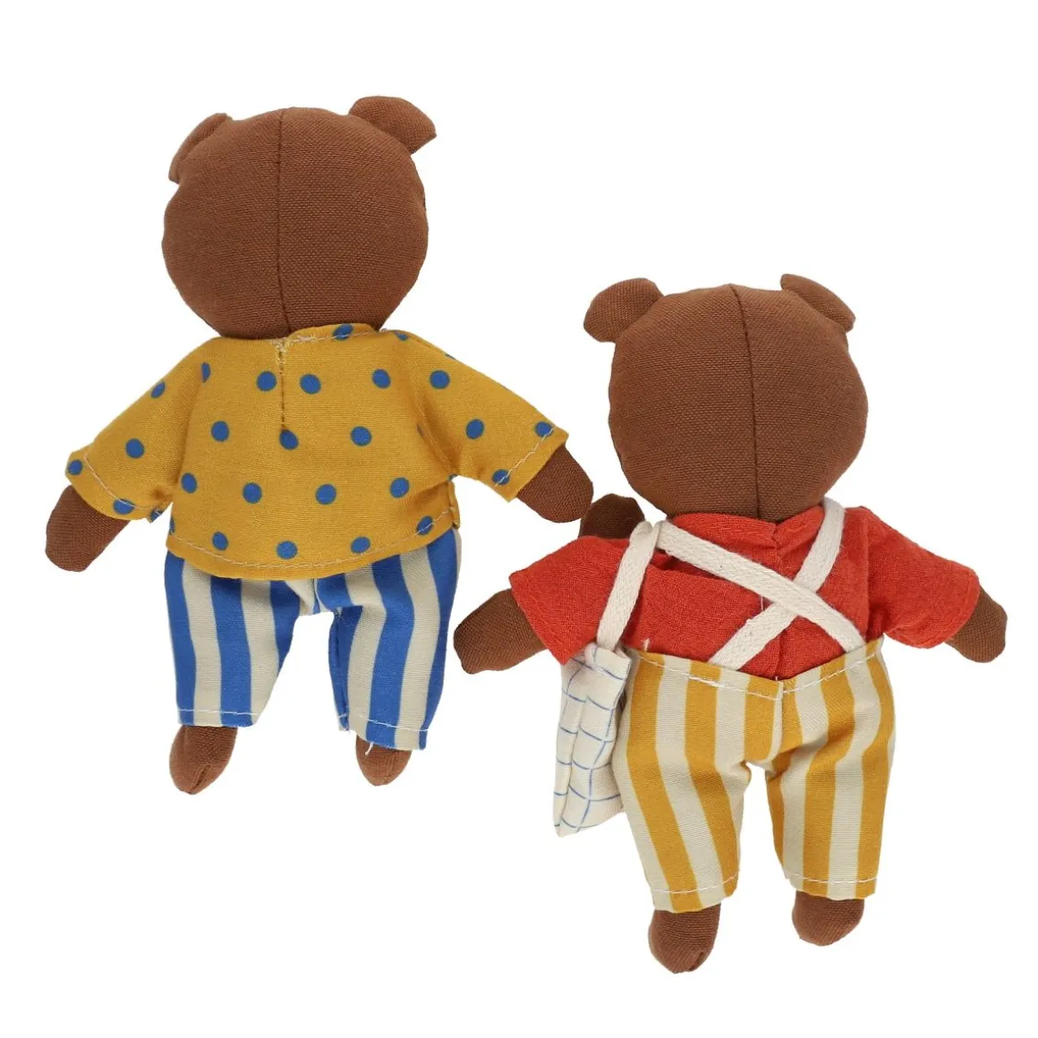Duo petites poupées en tissu ours - Petit déj