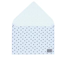 Enveloppe blanche cœurs noirs