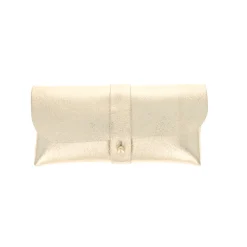 Etui à lunettes cuir irisé platine
