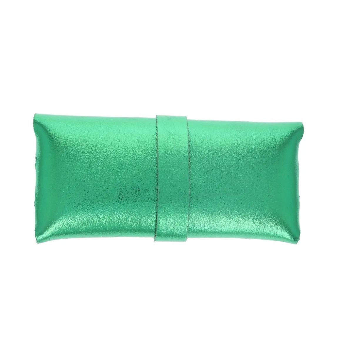 Etui à lunettes cuir vert émeraude