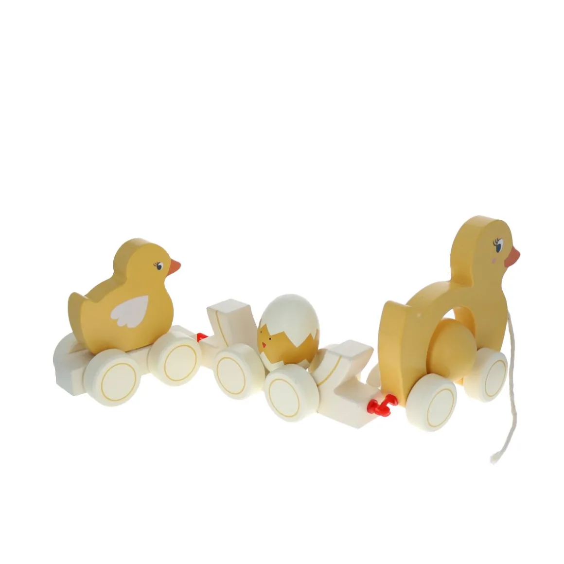 Famille canard à promener en bois