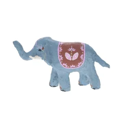 Figurine éléphant en papier mâché avec ornement rose