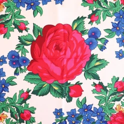 Foulard blanc à fleurs 