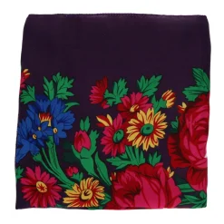 Foulard violet à fleurs Polka folk