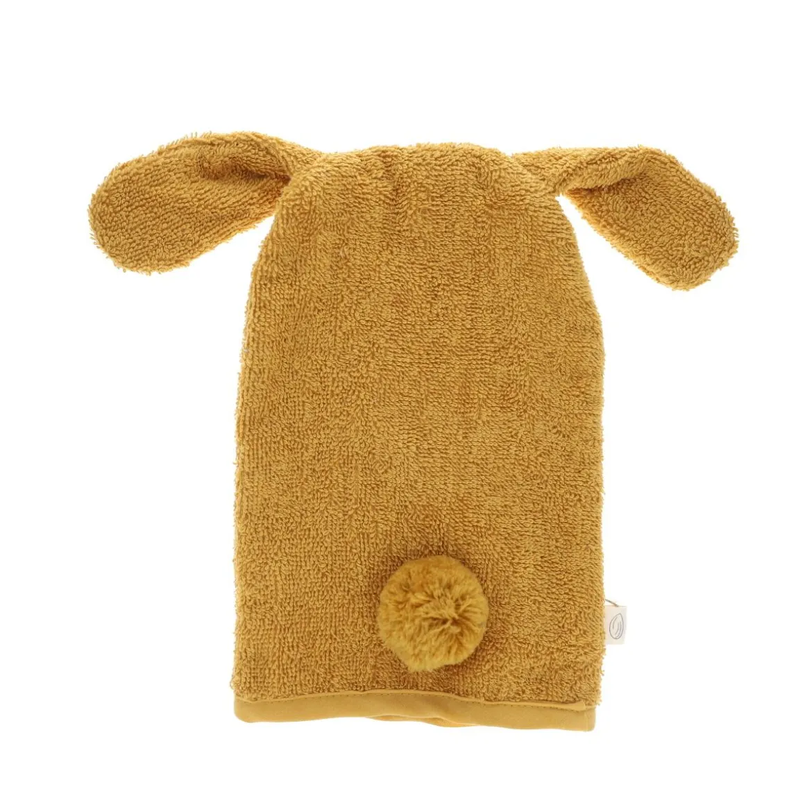 Gant de toilette éponge lapin jaune miel