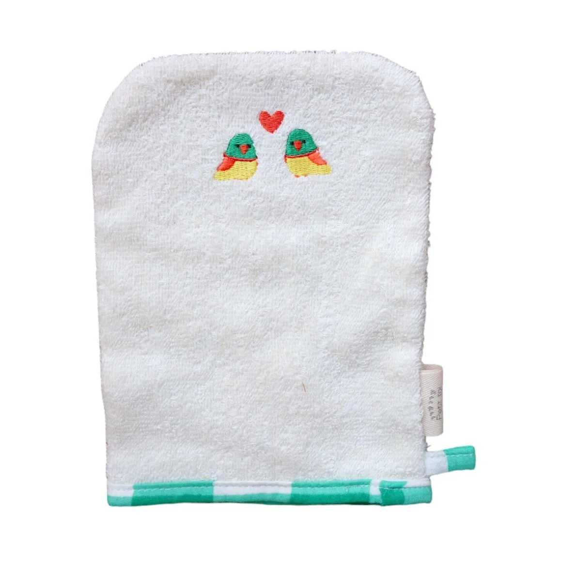 Gant de toilette éponge oiseaux - Les Inséparables