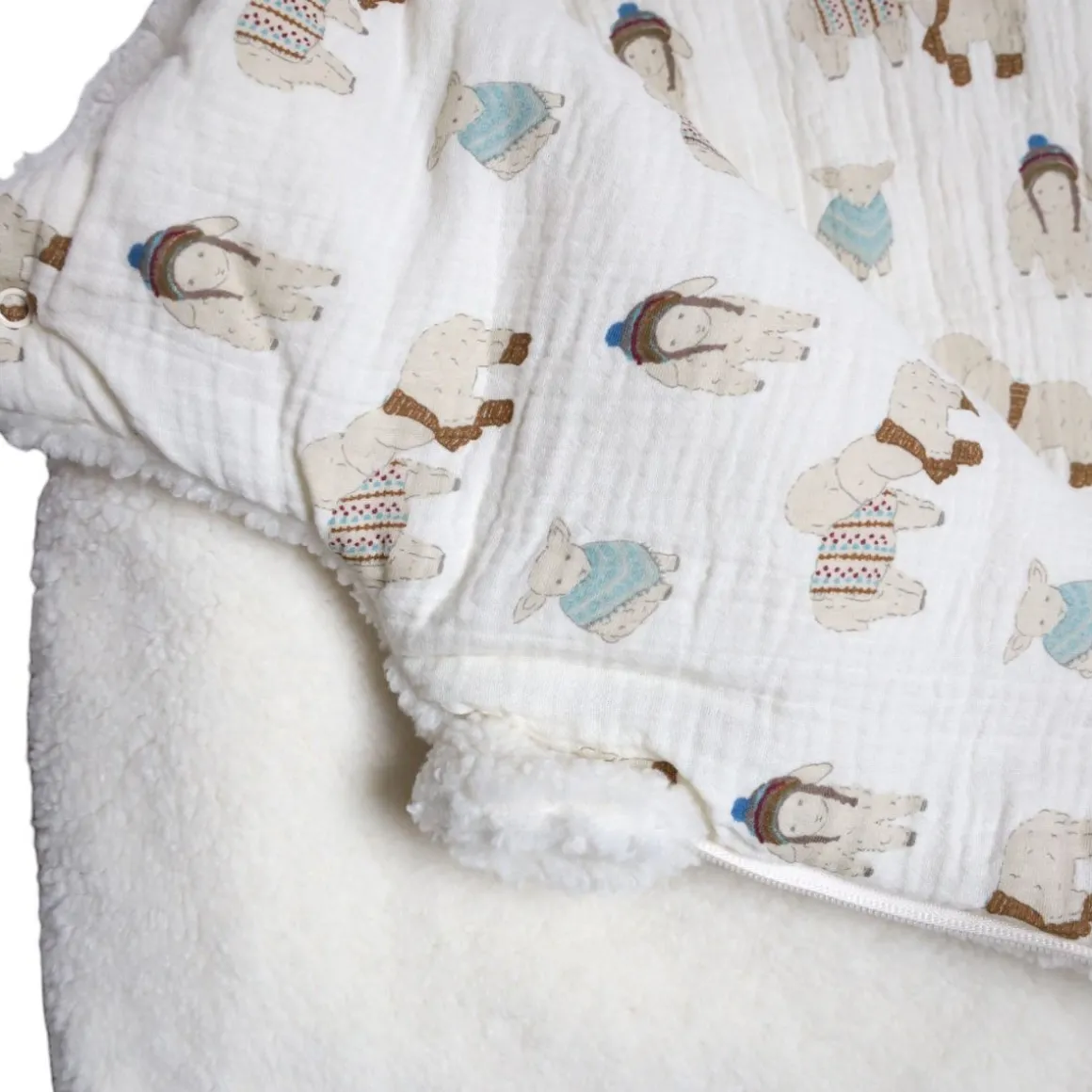 Gigoteuse en tissu sherpa blanc - Doux comme un agneau