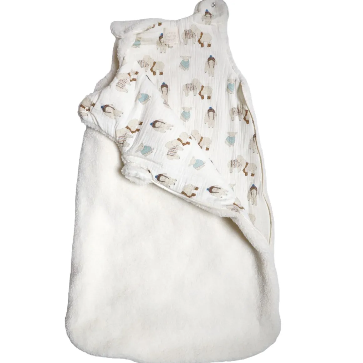 Gigoteuse en tissu sherpa blanc - Doux comme un agneau