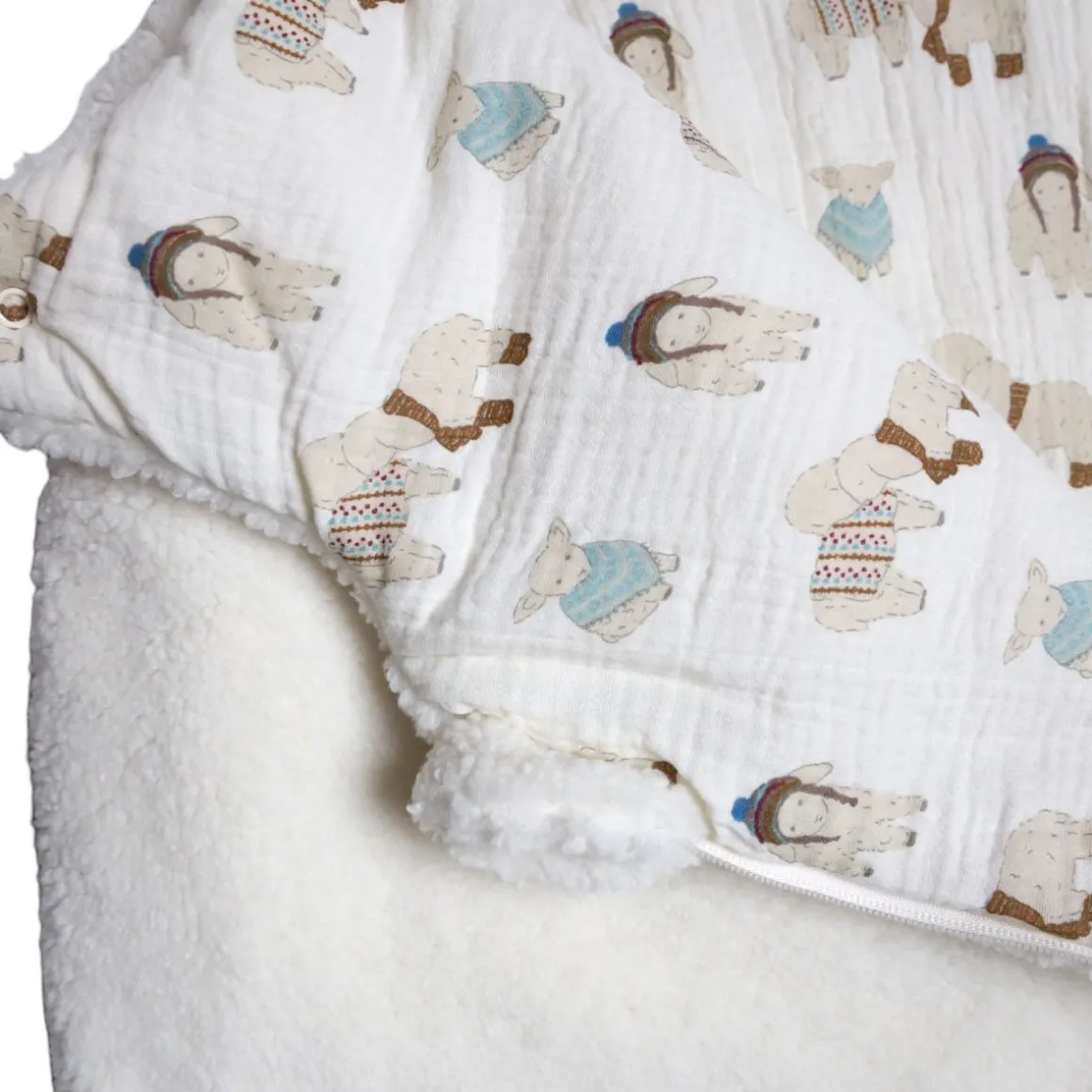 Gigoteuse en tissu sherpa blanc - Doux comme un agneau