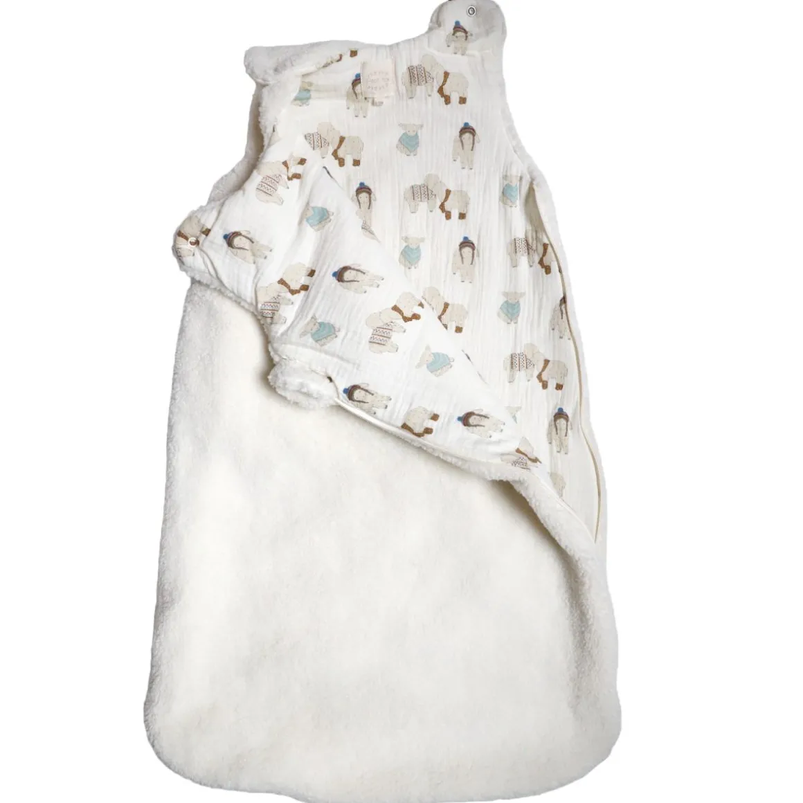 Gigoteuse en tissu sherpa blanc - Doux comme un agneau