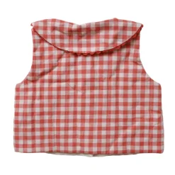 Gilet sans manches vichy - La petite poule rousse