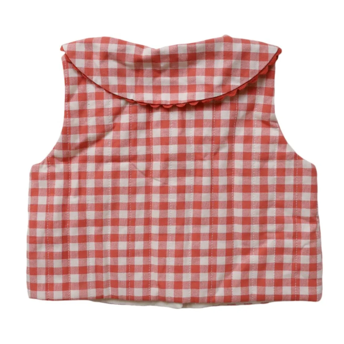 Gilet sans manches vichy - La petite poule rousse