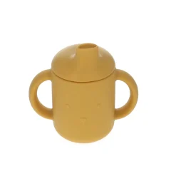 Gobelet en silicone à deux anses ours jaune moutarde
