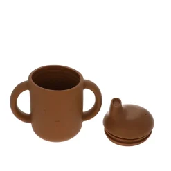 Gobelet en silicone à deux anses ours marron