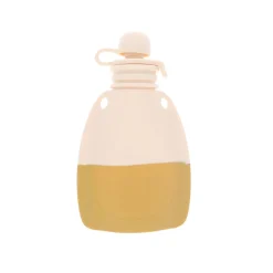 Gourde souple réutilisable bébé écru et jaune moutarde