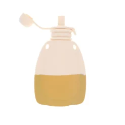 Gourde souple réutilisable bébé écru et jaune moutarde