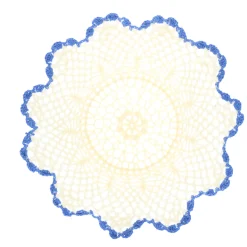 Grand panier dentelle bord bleu