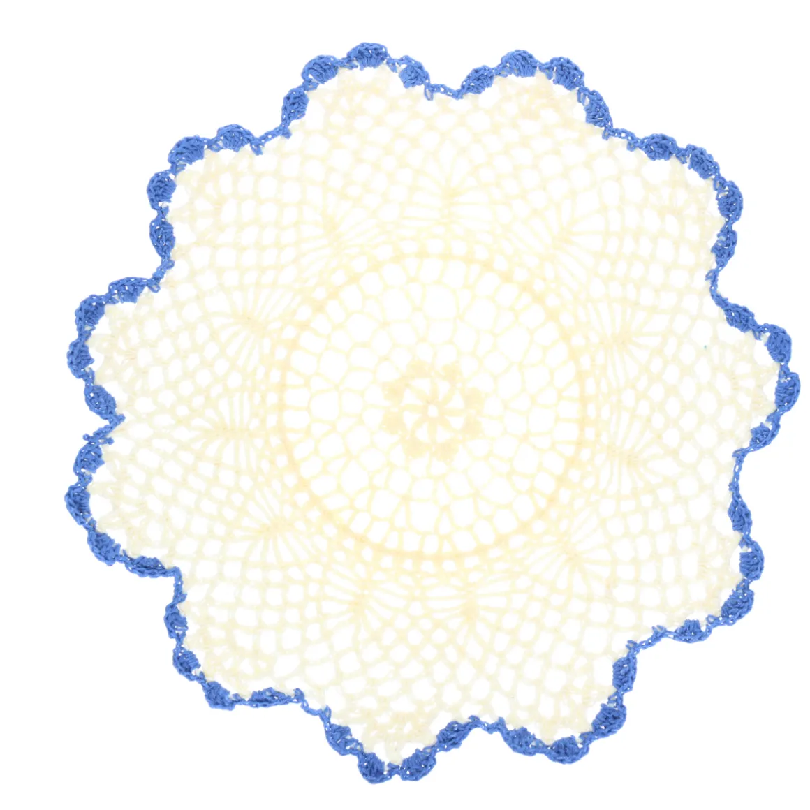 Grand panier dentelle bord bleu