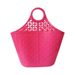 Grand panier shopping en plastique rose