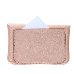 Grand porte-monnaie enveloppe cuir or rose