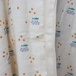 Grande cape de bain écrue poissons - Ma bonne étoile