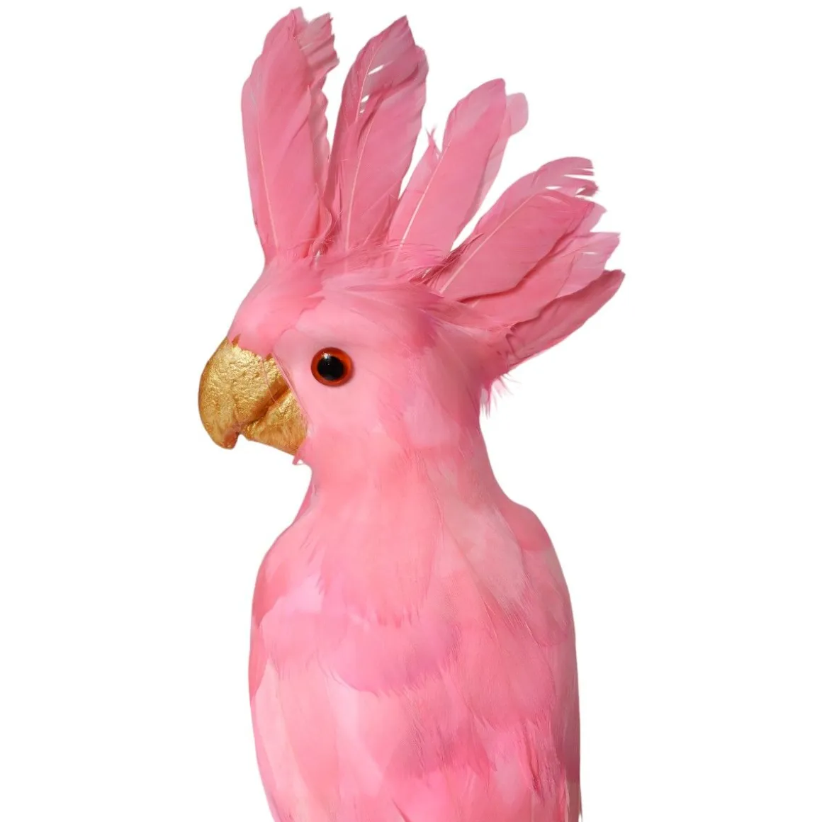 Grande perruche décorative à suspendre Régine plumes roses