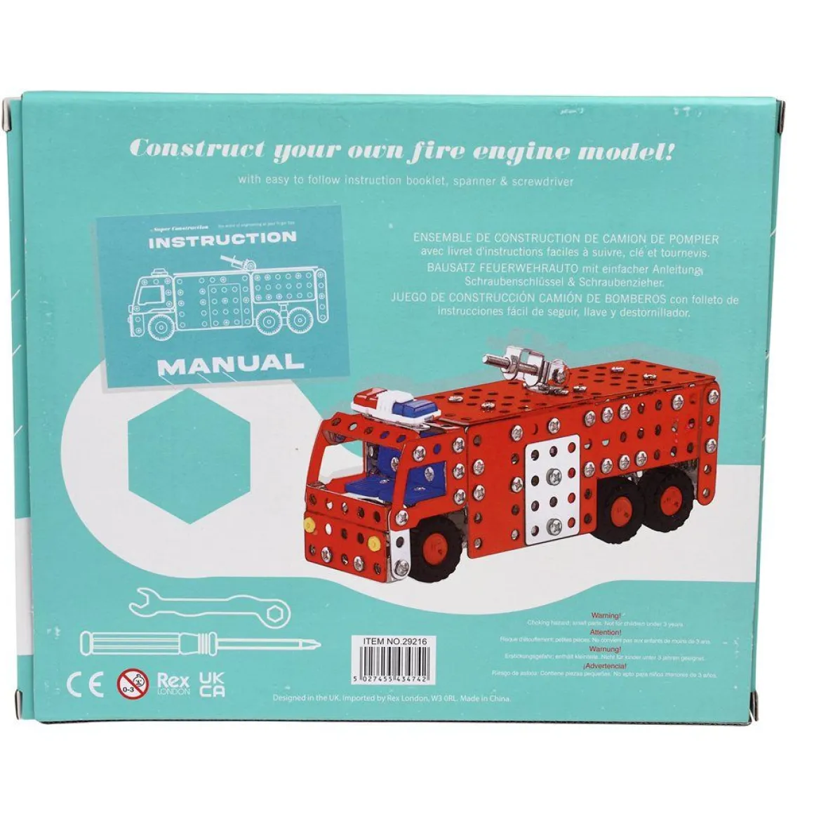 Jeu de construction camion de pompier