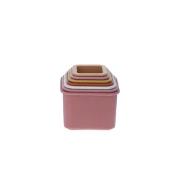 Jeu de cubes en silicone à empiler rose