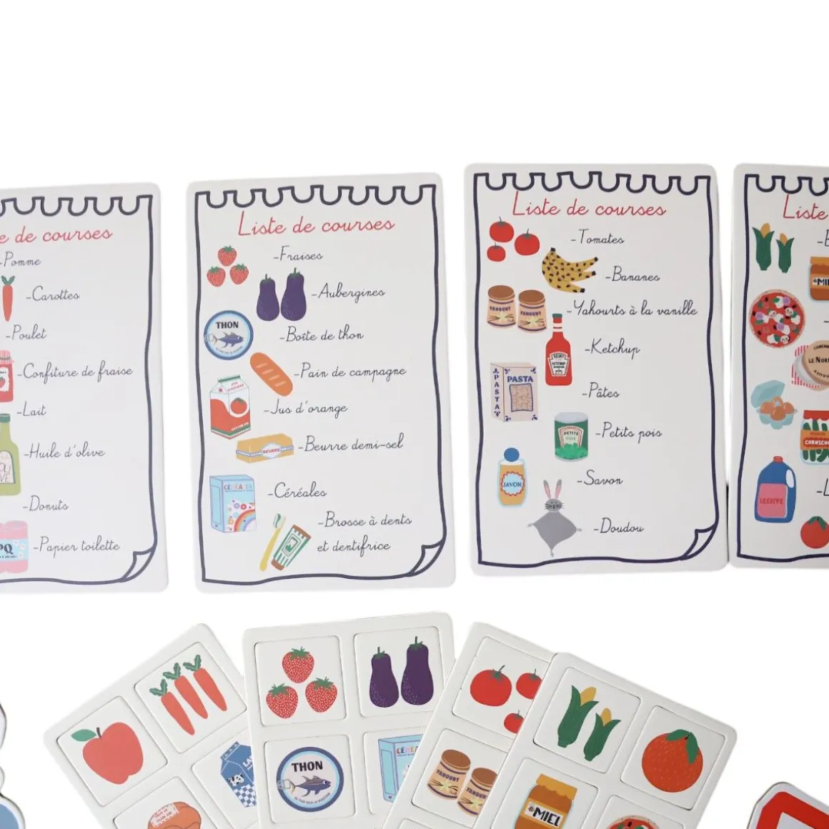 Jeu mémo loto liste de courses