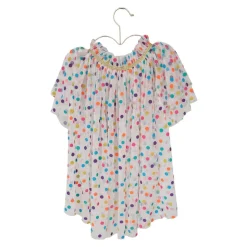 Jupe tutu avec traîne à pois multicolores