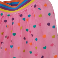 Jupe tutu rose cœurs multicolores