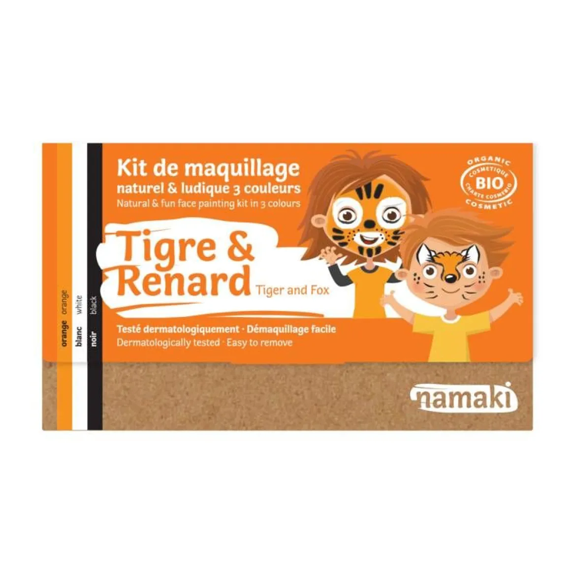 Kit de maquillage 3 couleurs Tigre et Renard