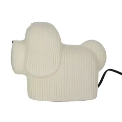 Lampe chien skye terrier blanc