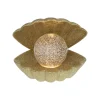 Lampe coquillage à paillettes dorées