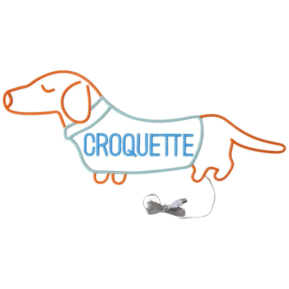 Lampe néon LED teckel croquette