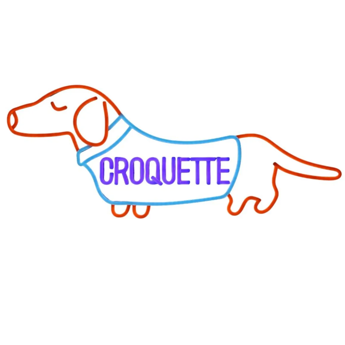 Lampe néon LED teckel croquette