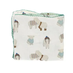 Lange blanc et vert - Doux comme un agneau