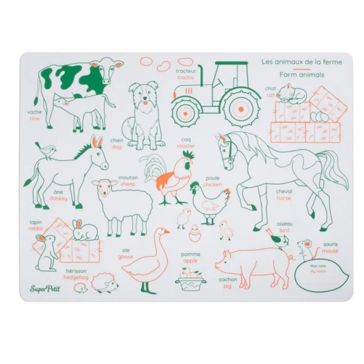 Learn & play animaux de la ferme + 1 feutre inclus