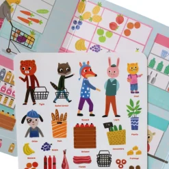 Livre stickers repositionnables Mon petit Marché