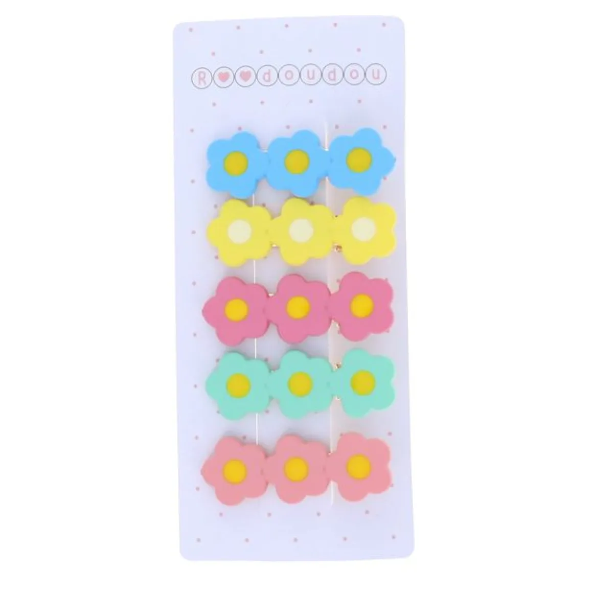 Lot de 5 barrettes 3 fleurs
