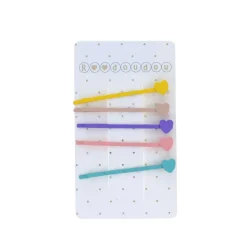 Lot de 5 barrettes cœurs multicolores