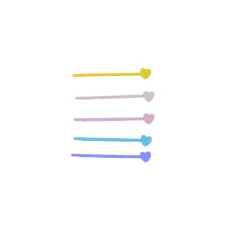 Lot de 5 barrettes cœurs multicolores