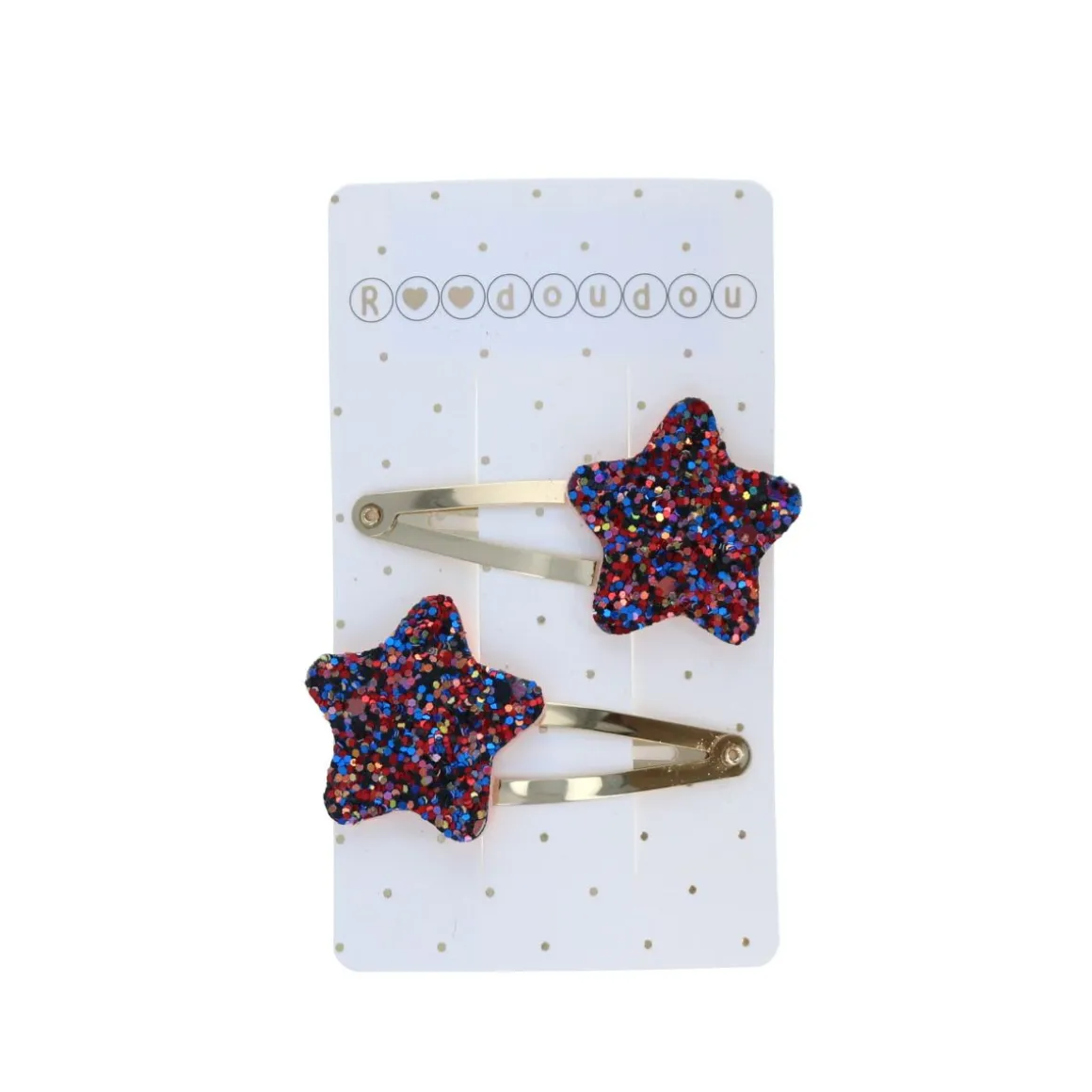 Lot de 2 barrettes étoiles pailletées