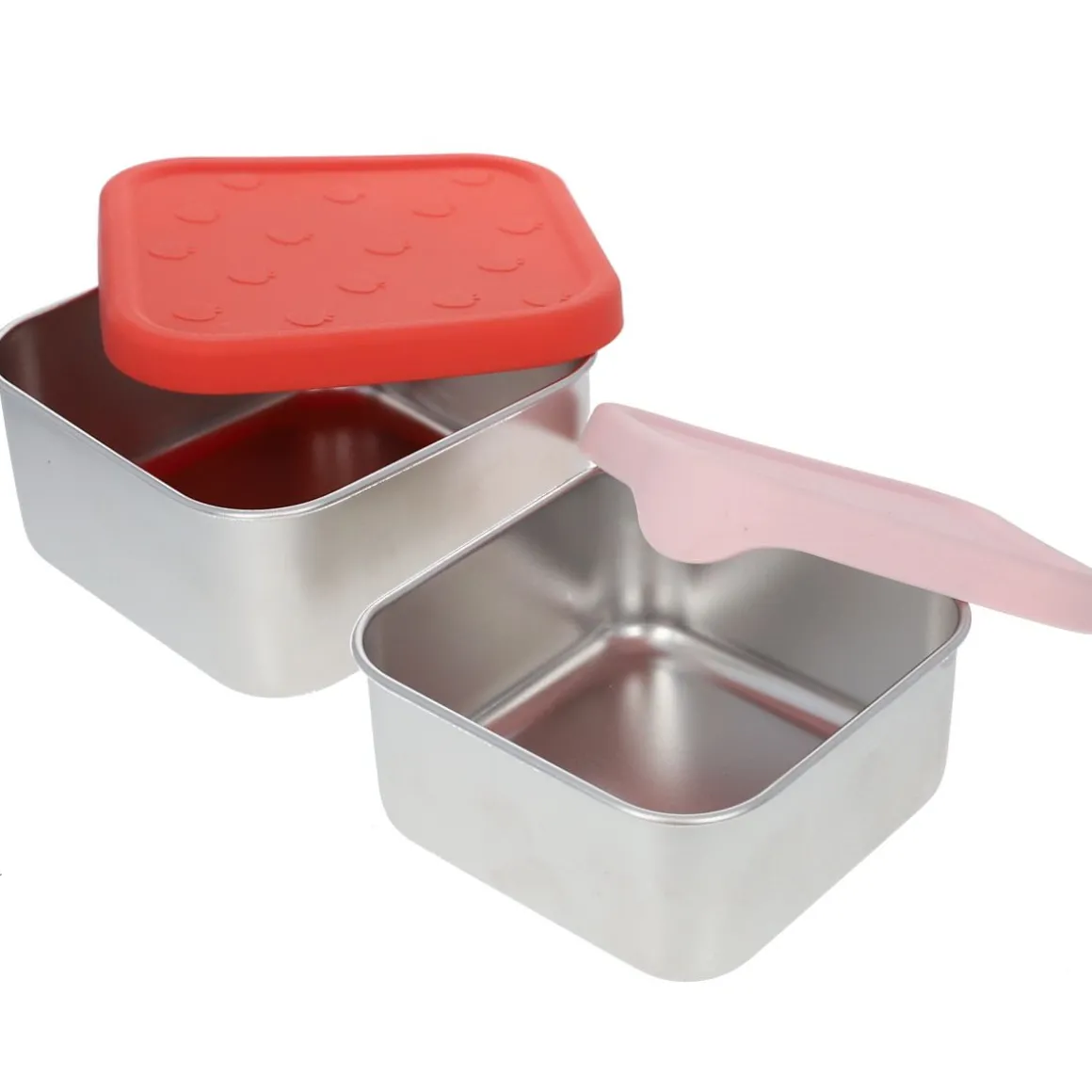 Lot de 2 boîtes à goûter en métal pommes - Dans mon jardin
