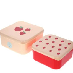Lot de 2 boîtes à goûter fraises