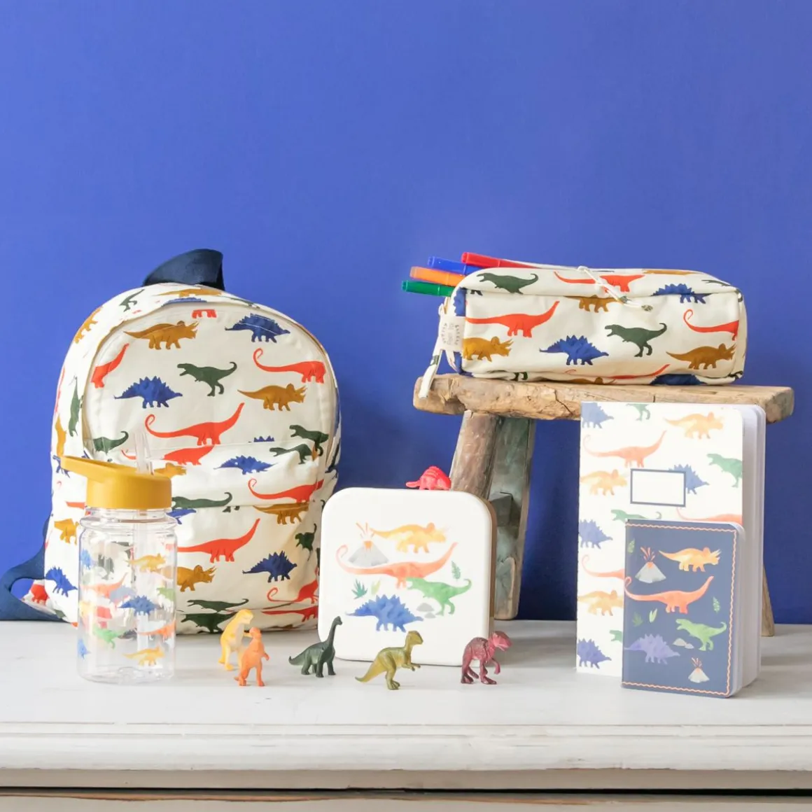 Lot de 2 boîtes à goûter moutarde Dinosaure